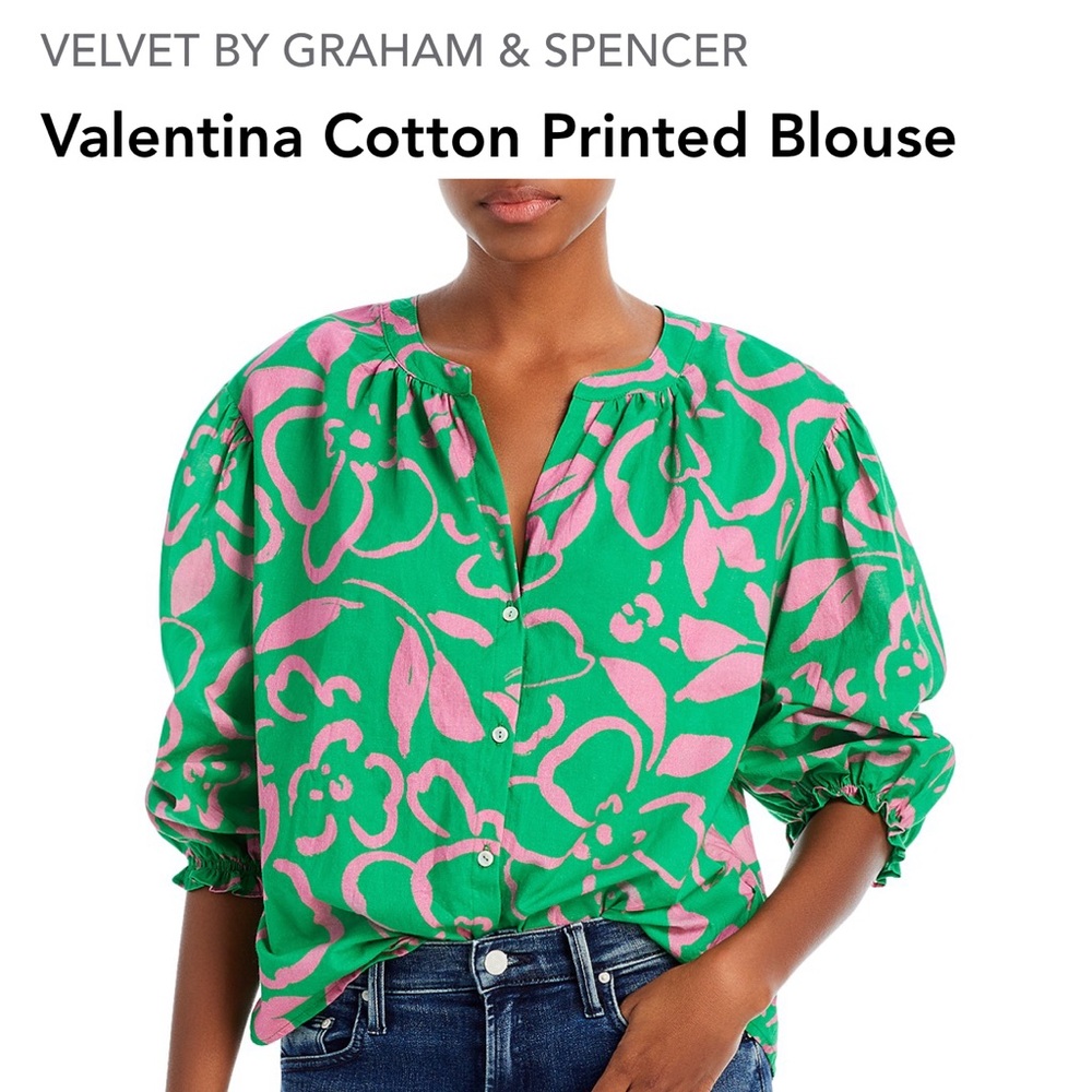 💚 Velvet By Graham & Spencer Women’s Valentina Peasant Blouse 🩷